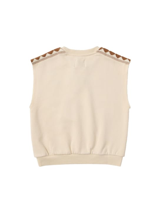 MORNING MESS THERAPY: Gilet in cotone con intarsio