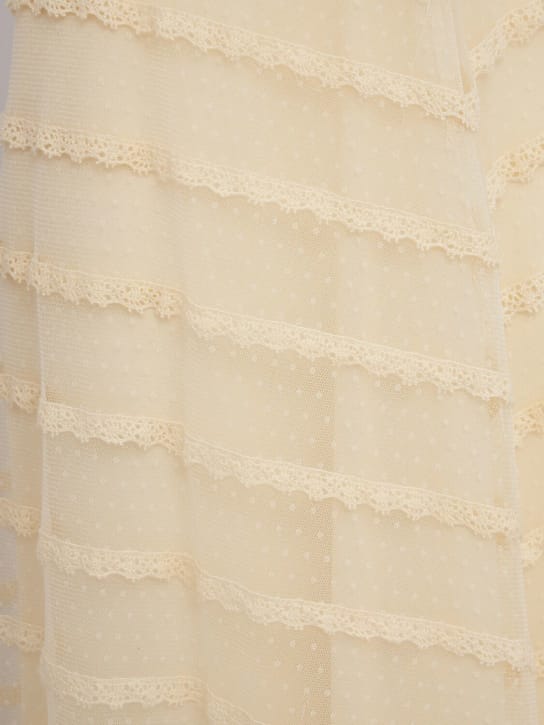 LUISA SPAGNOLI: Midi tulle dress with lace
