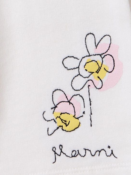 Marni Junior - Flower detail cotton shorts