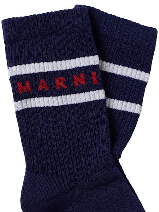 Marni Junior: 印花棉混纺袜