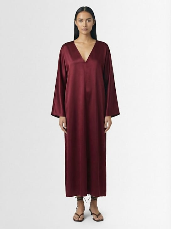 BY MALENE BIRGER: Satin midi dress with V-neck
