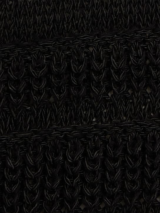 Laneus: Open-knit dress with fringe