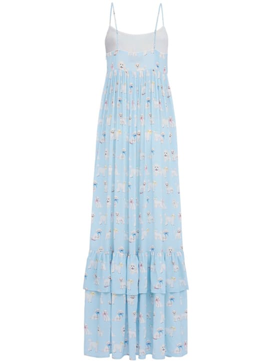 FIORUCCI: Printed ruffled maxi dress