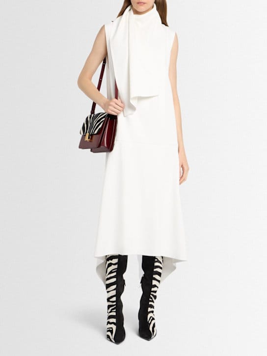 Khaite: Sleeveless midi dress with drape