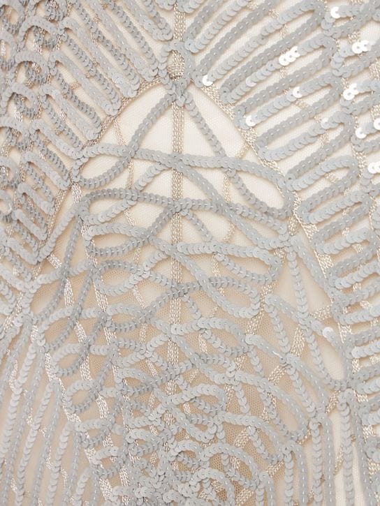 The Attico: Sequined midi dress with fringe