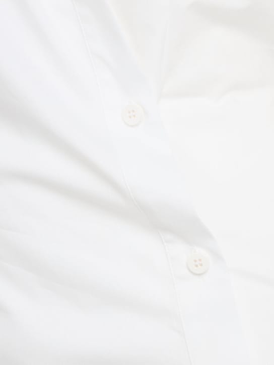 The Attico: Draped cotton mini shirt dress
