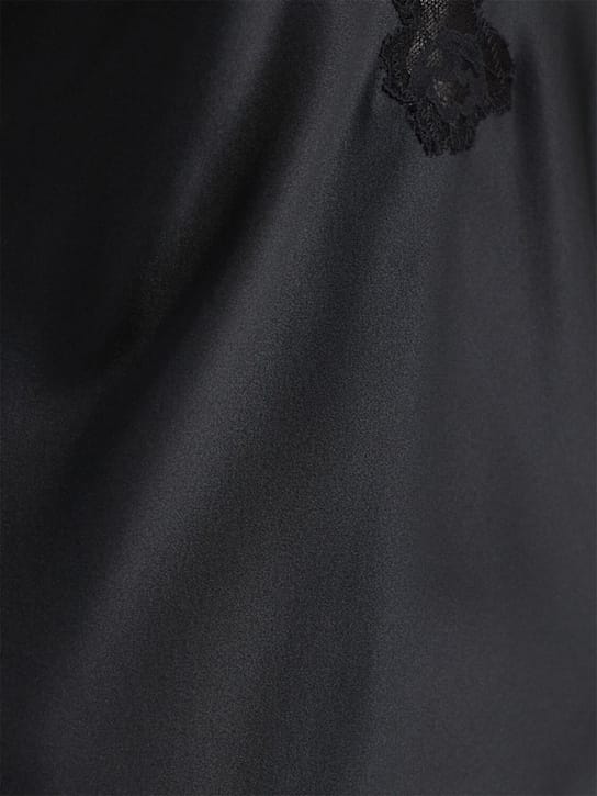 Fleur Du Mal: Silk satin lace mini dress