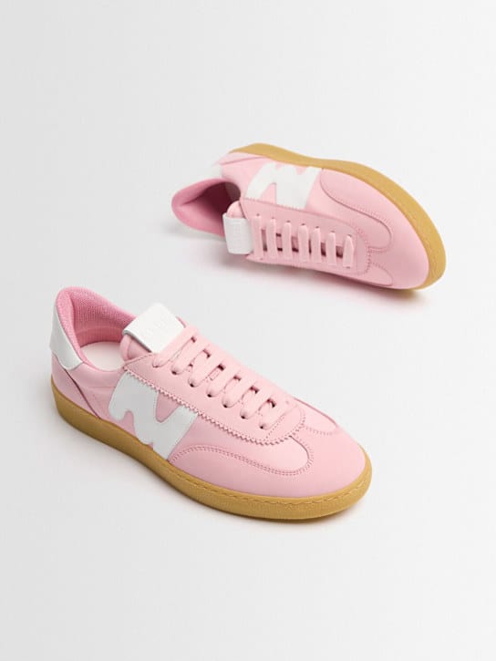 MSGM - 复古小白鞋 真皮 系带 运动鞋
