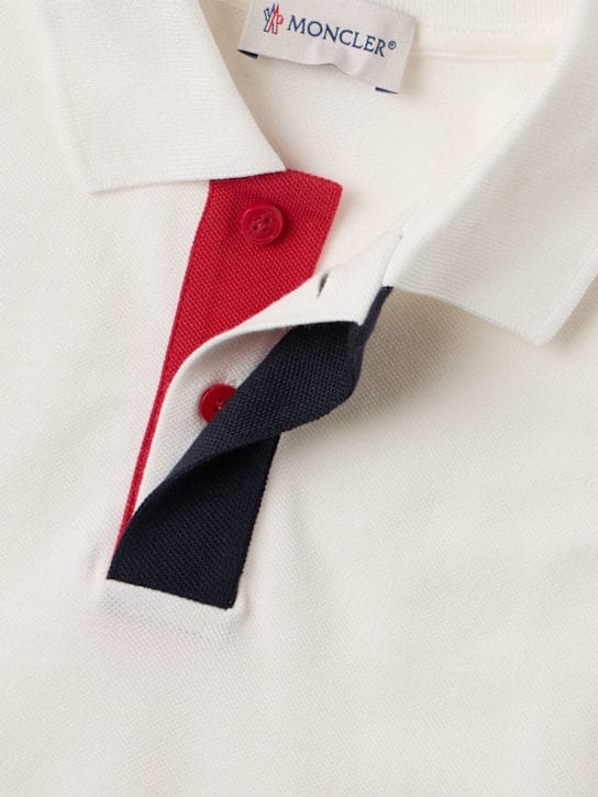 Moncler - 三色装饰的棉质 polo 衫