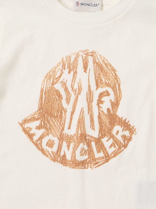 Moncler: 印花 logo 棉 t 恤