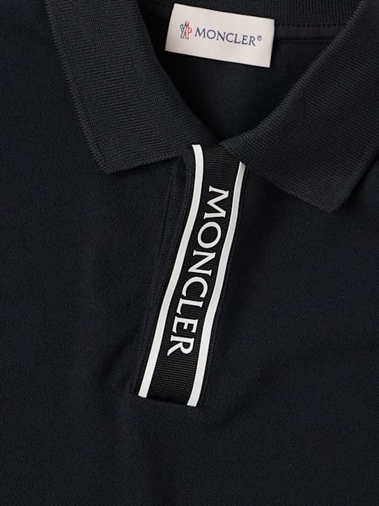 Moncler - 标志修边棉质皮克 polo 衫