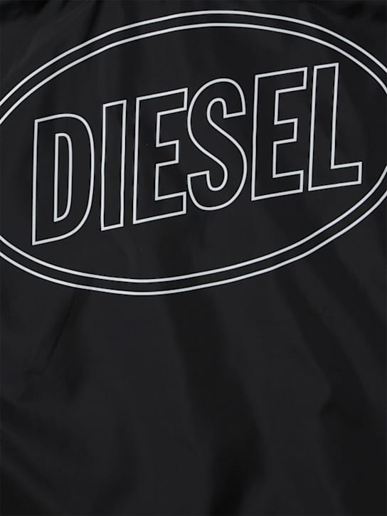 Diesel Kids - 拉链棉质连帽衫，带有LOGO