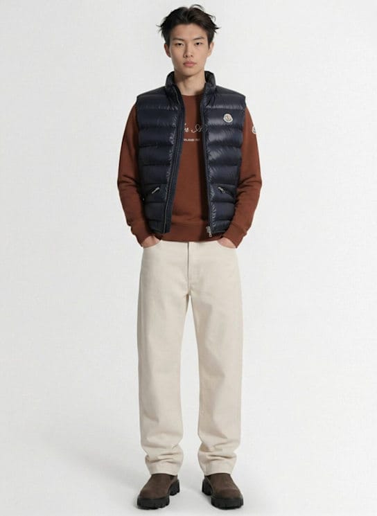 Moncler - 带拉链的绗缝背心