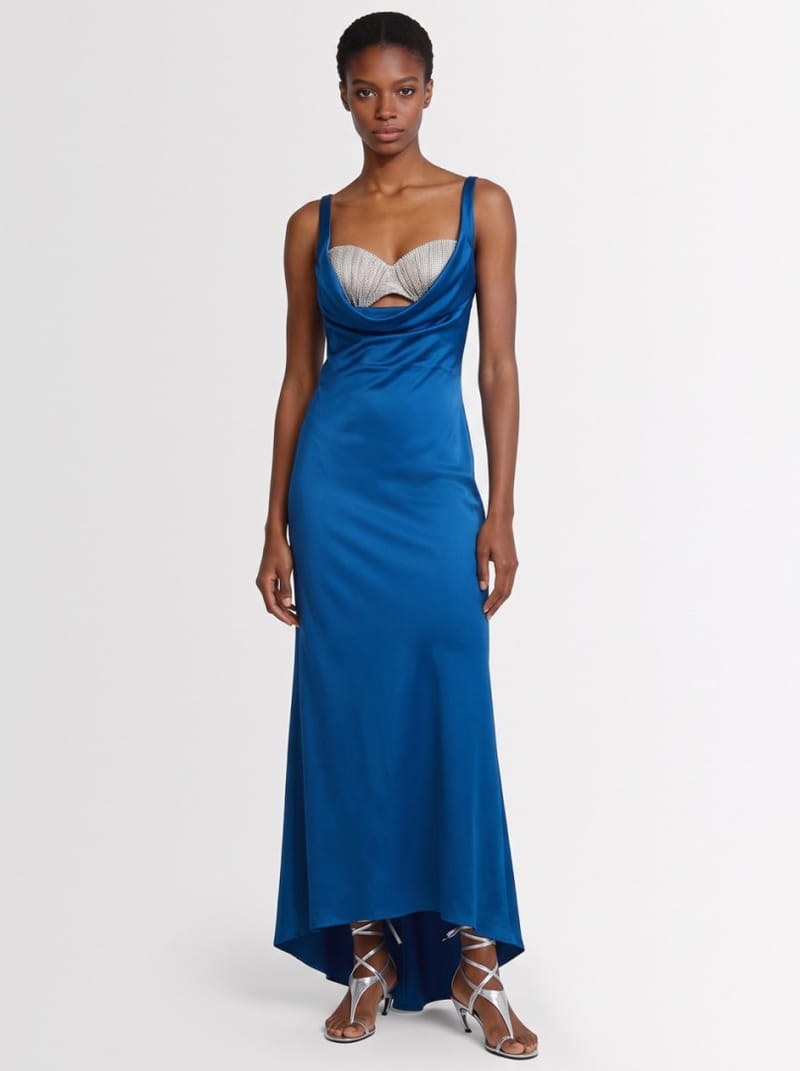 Giuseppe Di Morabito: Satin maxi dress with crystals