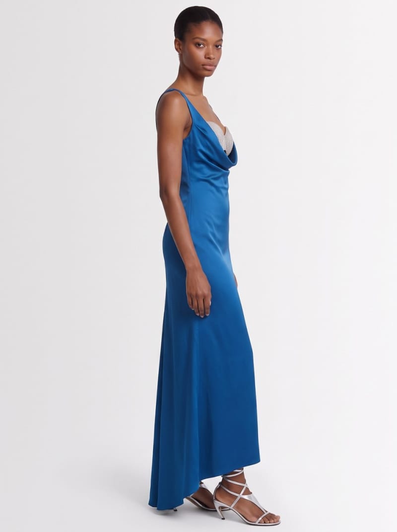 Giuseppe Di Morabito: Satin maxi dress with crystals