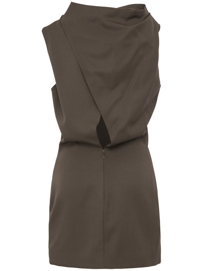Khaite: Draped virgin wool mini dress