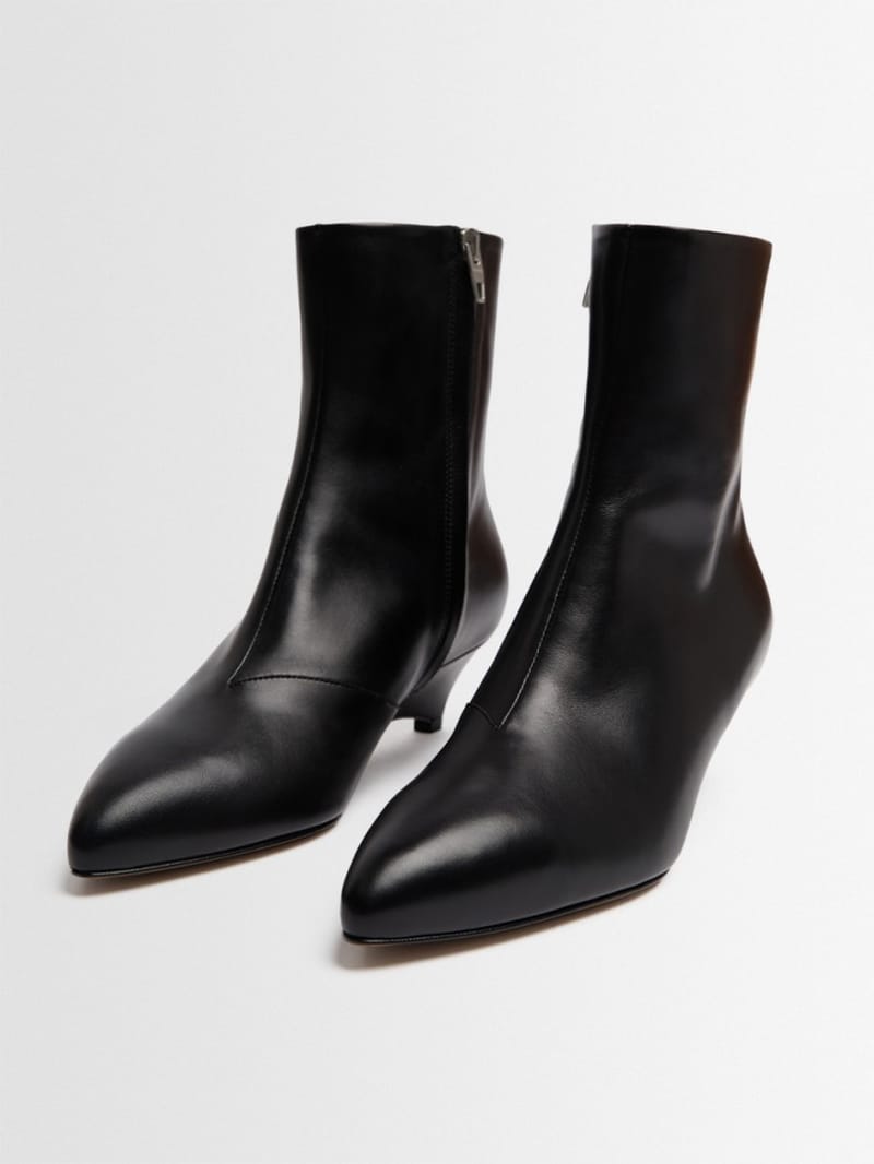 Jil Sander - Arc calf leather spool-heel ankle boots