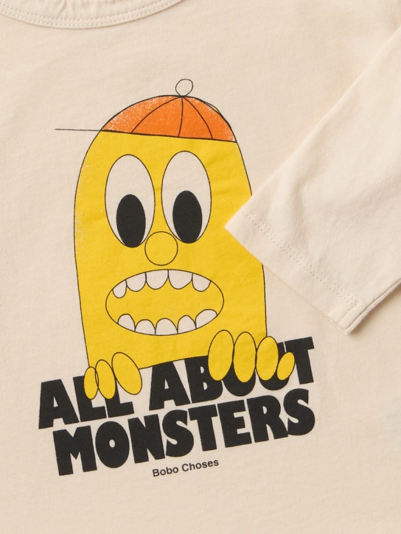 Bobo Choses: T-shirt a maniche lunghe con stampa Bigtooth Lemon in cotone biologico