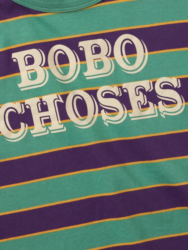 Bobo Choses: T-shirt a righe con logo in rilievo