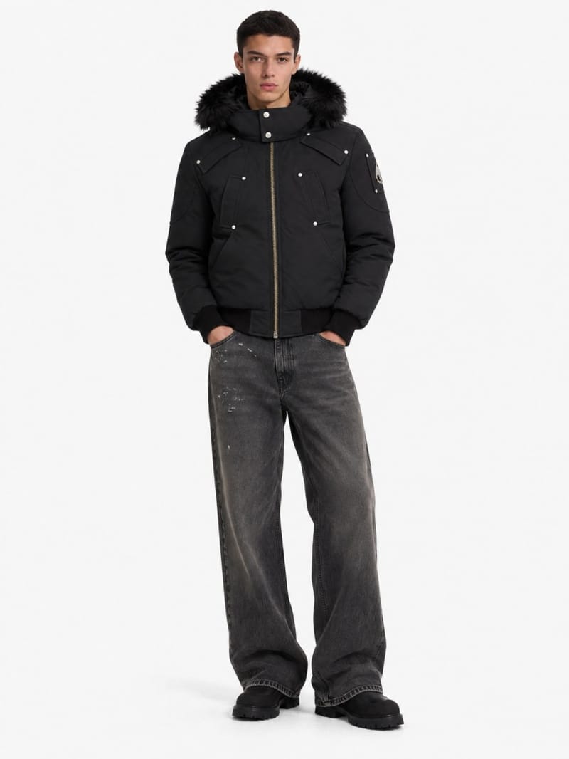 Moose Knuckles - Ballistic cotton down bomber w/ fur trim