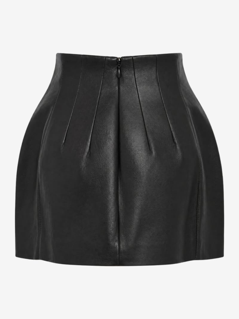 LA PISCINE - Baloon leather skirt