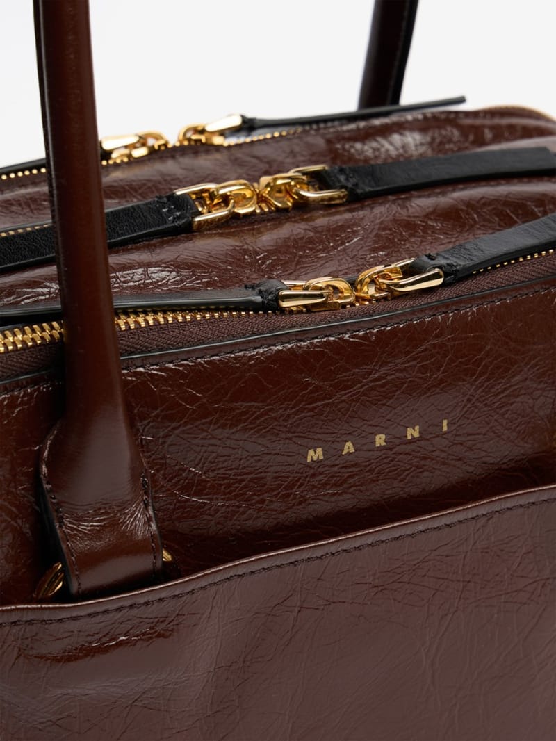 Marni: Leather Small Bauletto shoulder bag