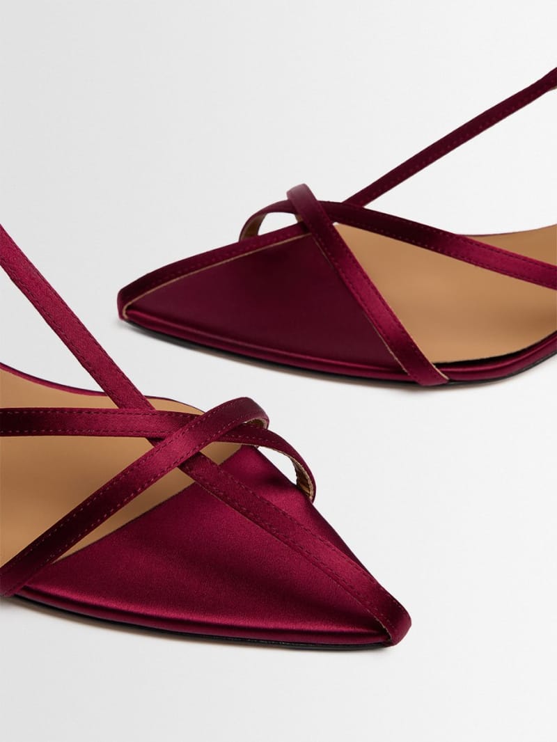 Jil Sander: Satin Cage Sandalen mit Knöchelriemen