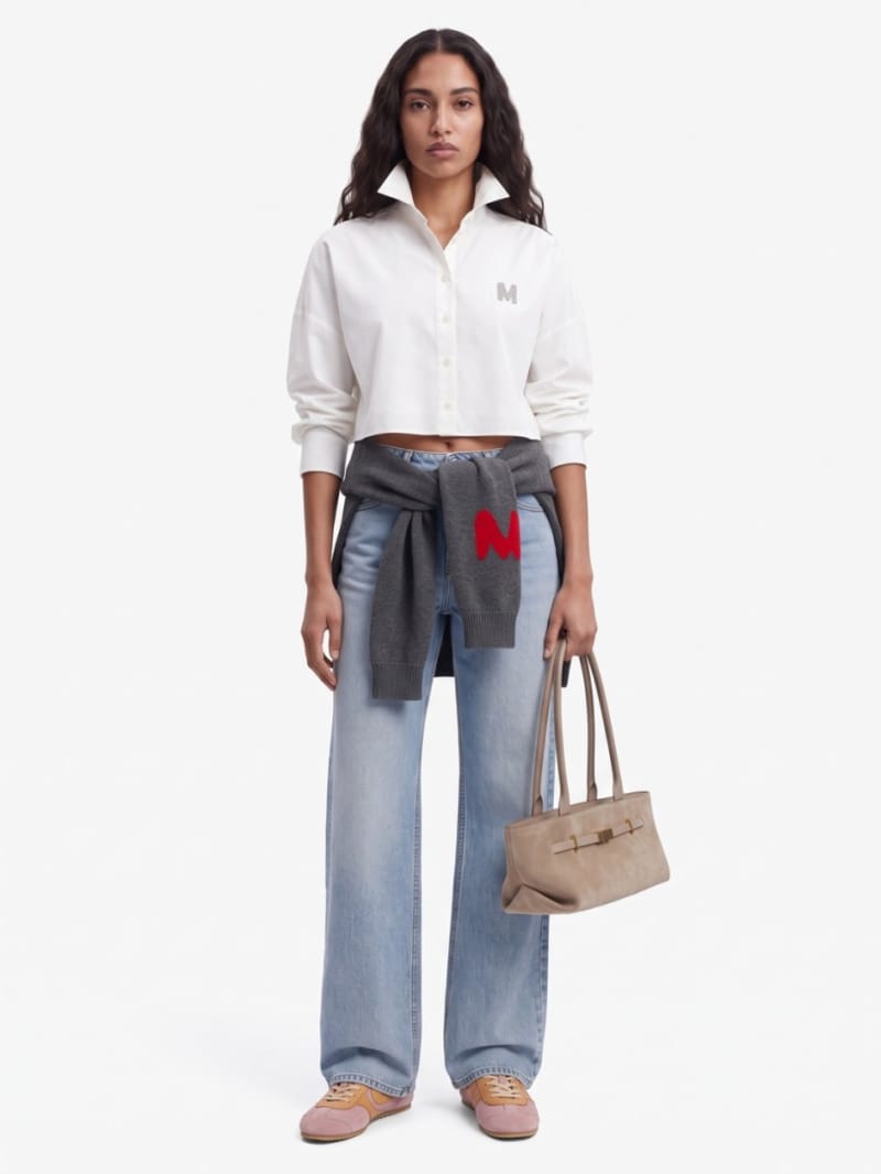 MSGM - Camicia a maniche lunghe in cotone con Logo