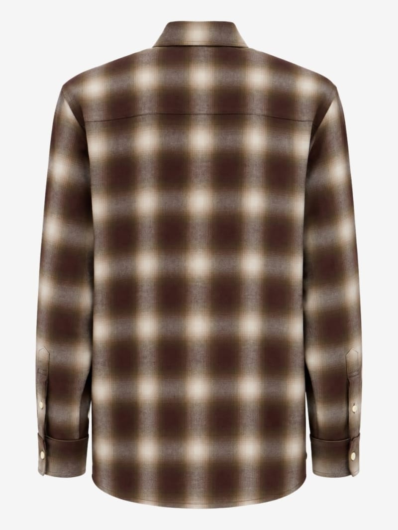 Bluemarble: Hazy checked cotton blend shirt