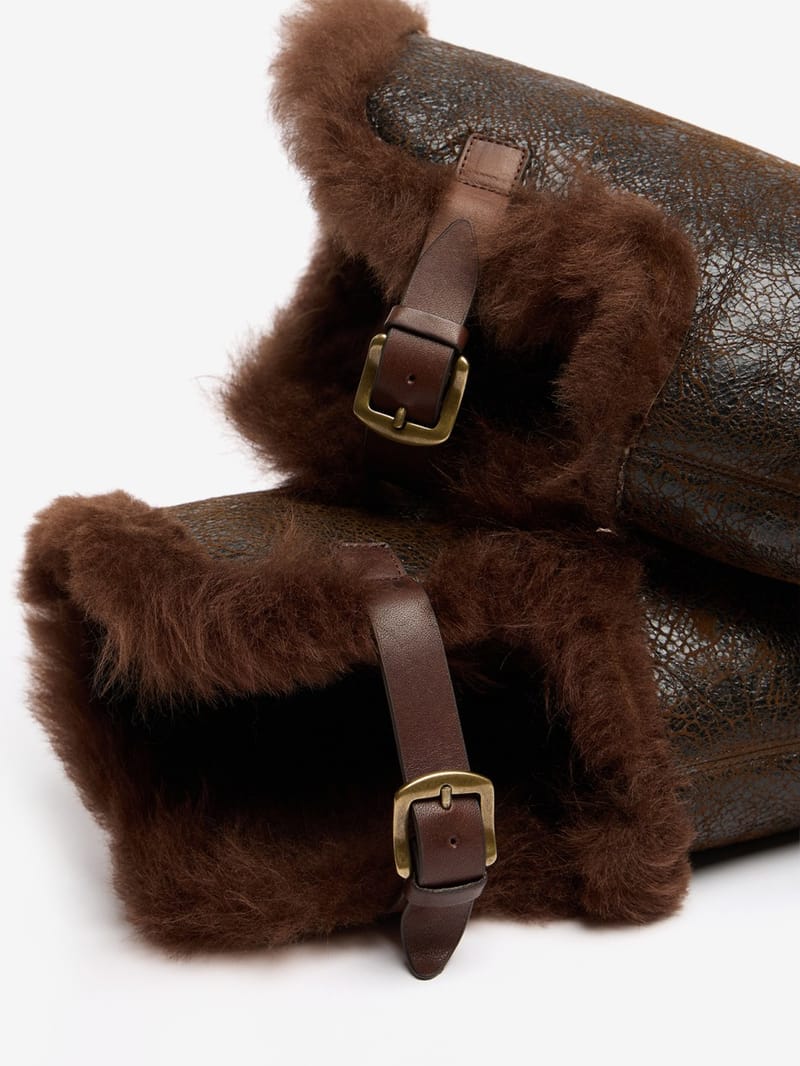 Dsquared2: Canadian leather & fur biker boots