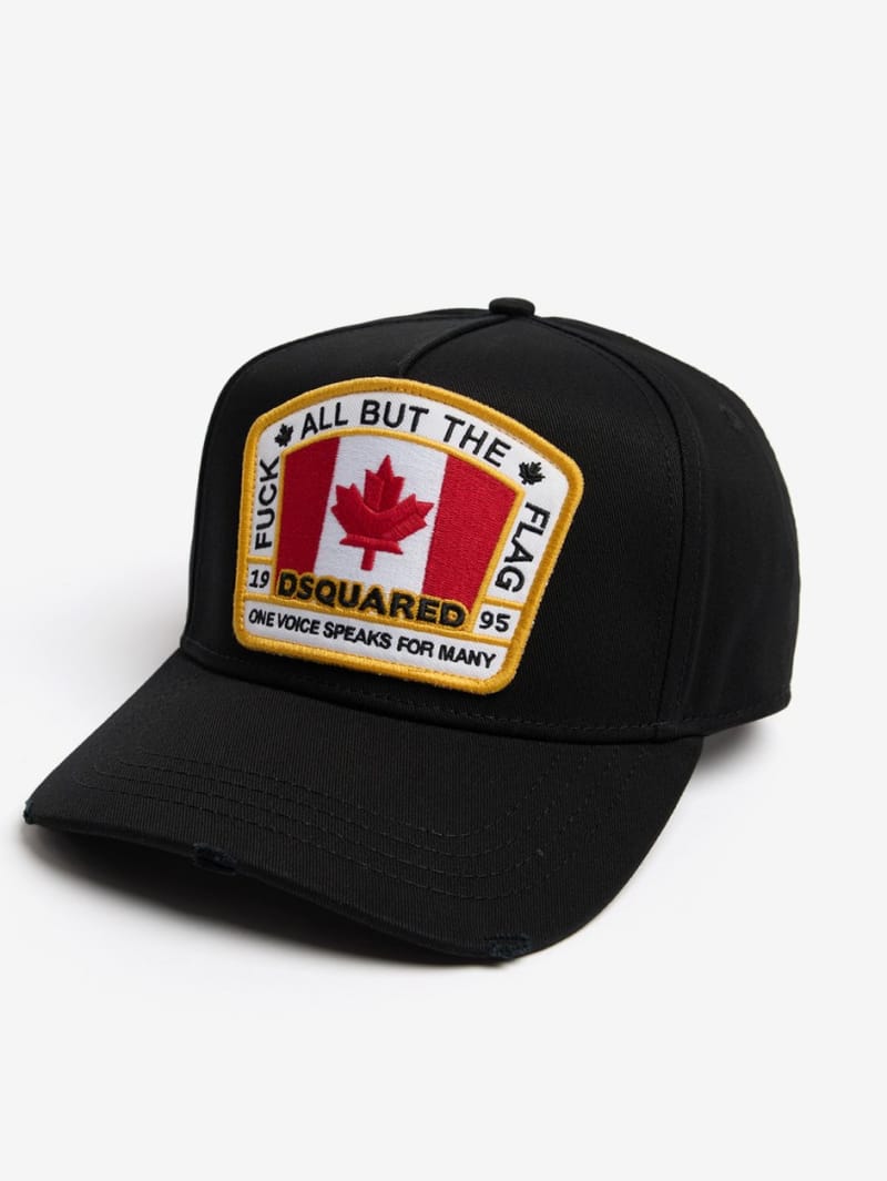 Dsquared2: Flag patch cotton canvas baseball cap