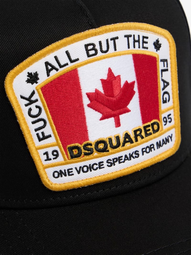 Dsquared2: Flag patch cotton canvas baseball cap