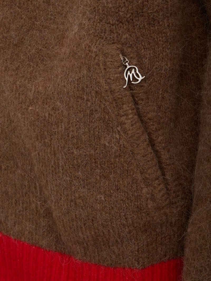Bluemarble: Cardigan con zip in misto alpaca spazzolato