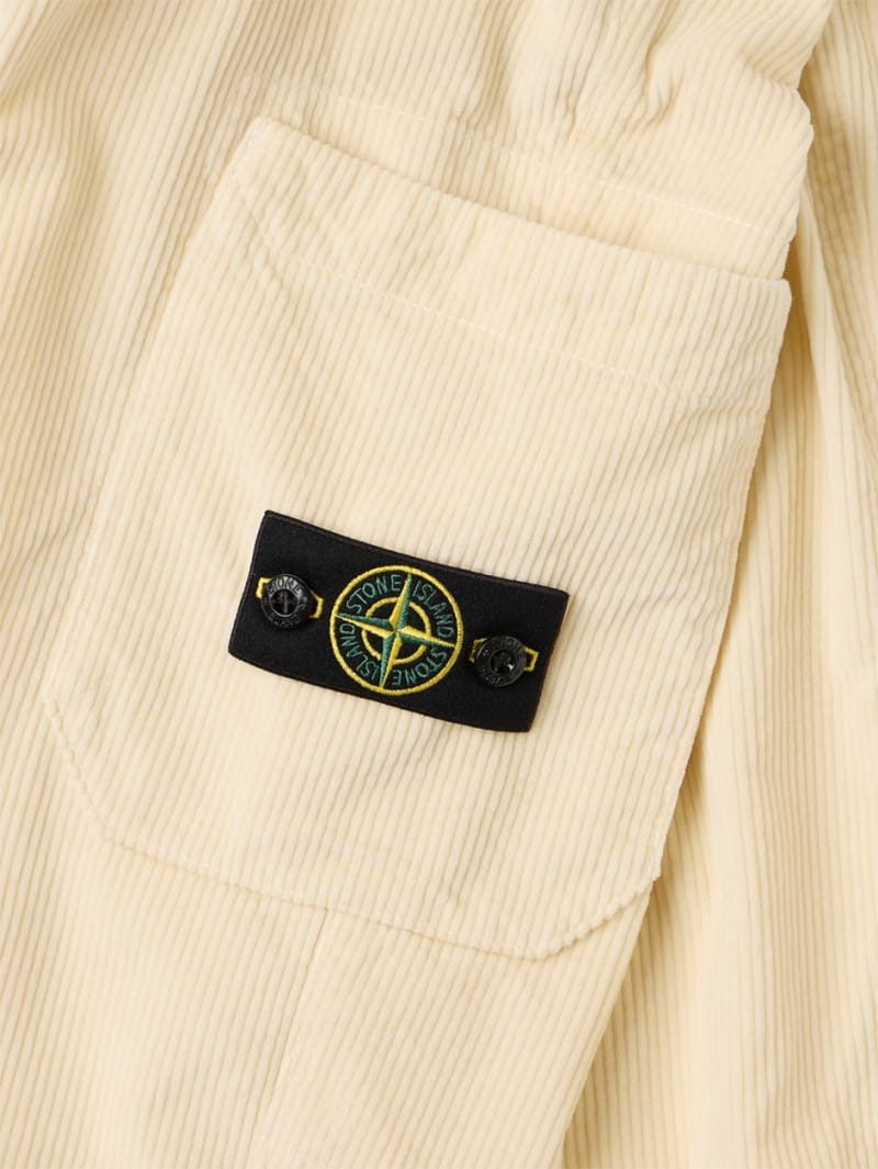Stone Island Junior: 棉混纺灯芯绒收腿裤