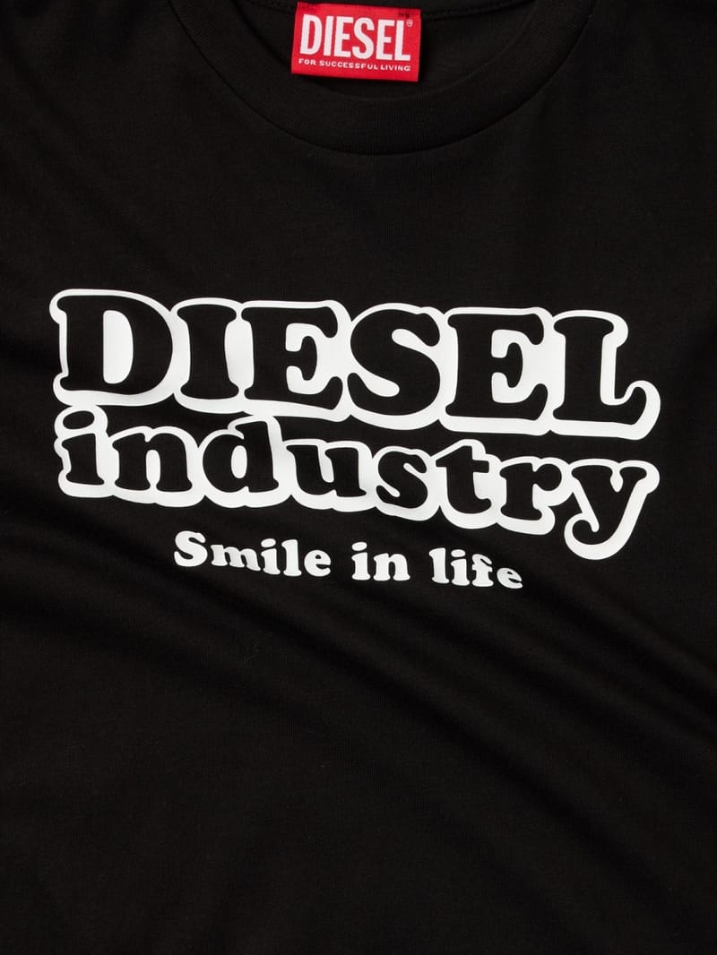 Diesel Kids: Cotton crewneck sweatshirt w/logo