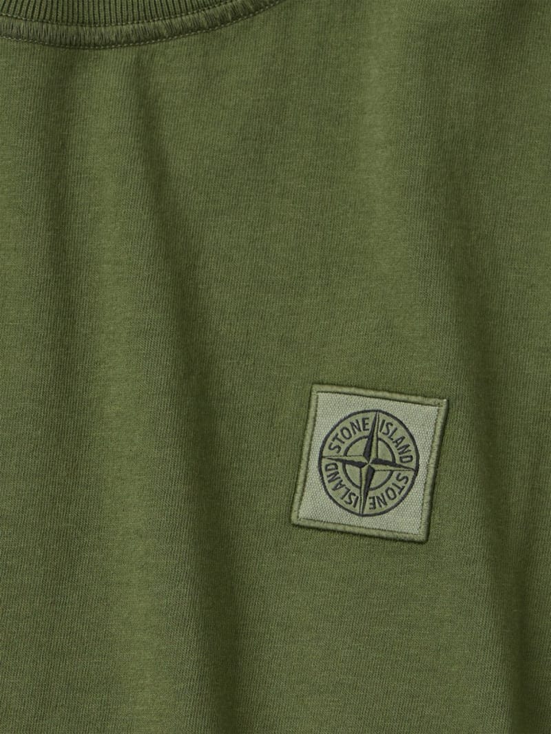 Stone Island Junior - 带有标志的棉质针织T恤