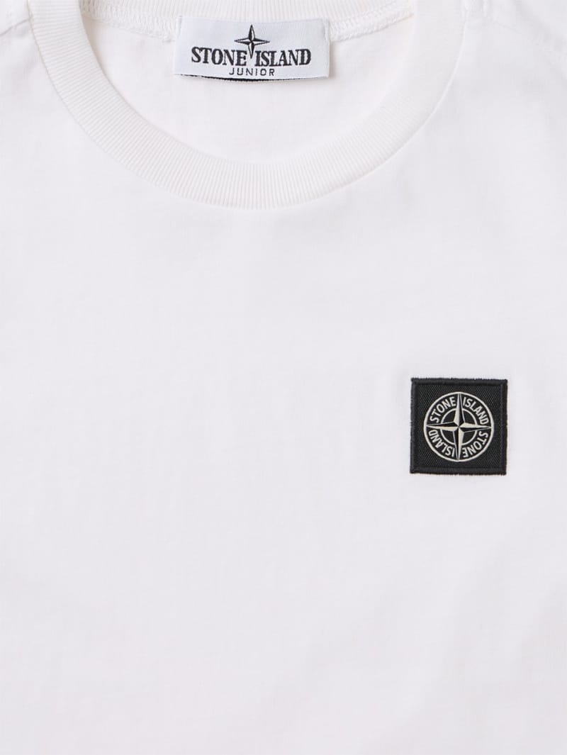 Stone Island Junior: 棉质平纹布标志T恤