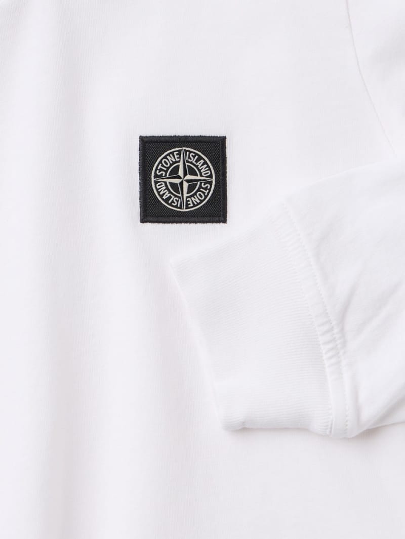 Stone Island Junior: 印有标志的棉质长袖T恤