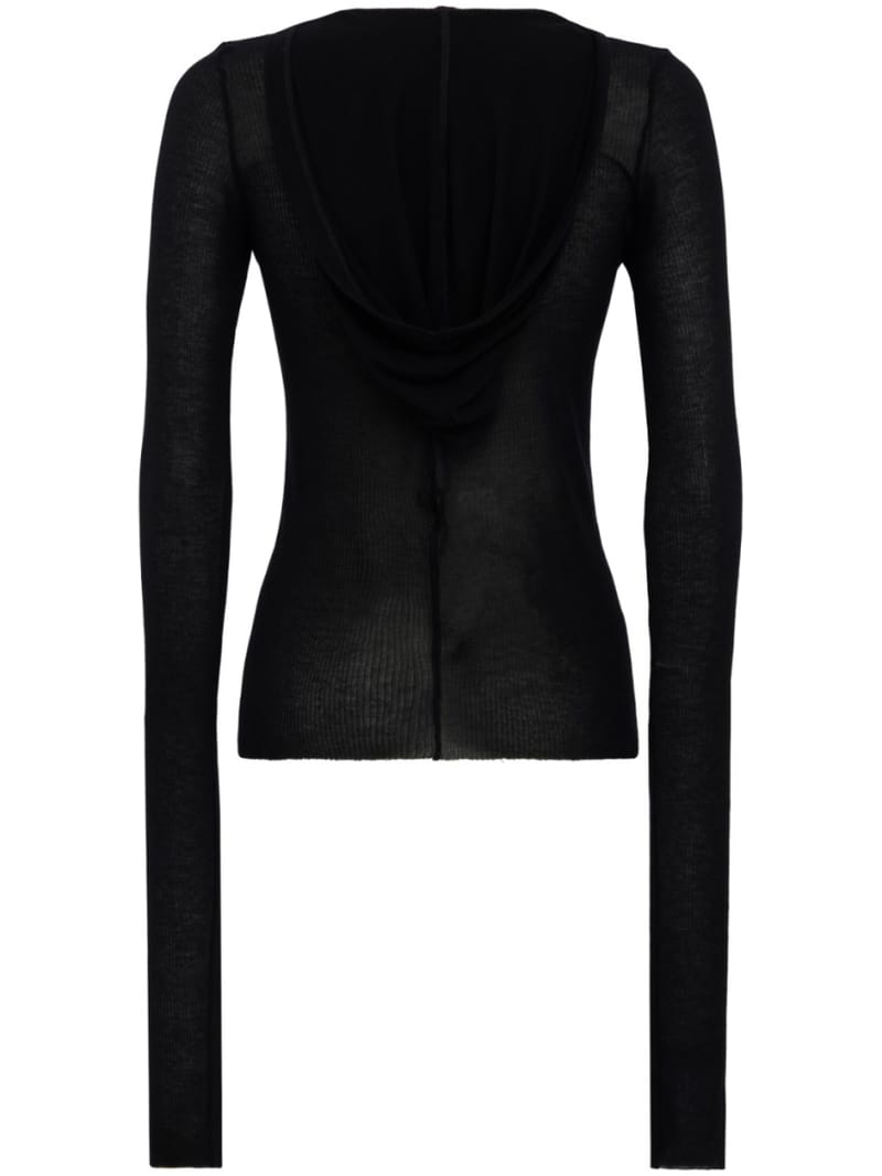 Rick Owens - 裁剪连帽罗纹T恤