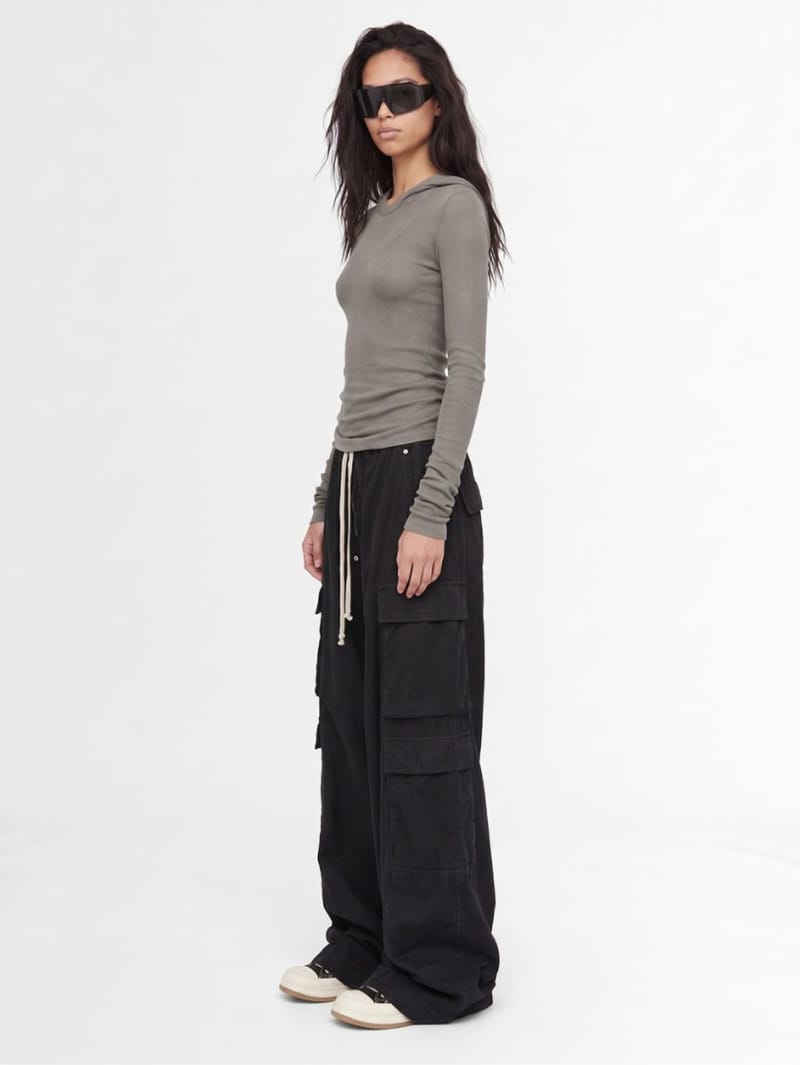 Rick Owens: cropped hooded rib t-shirt