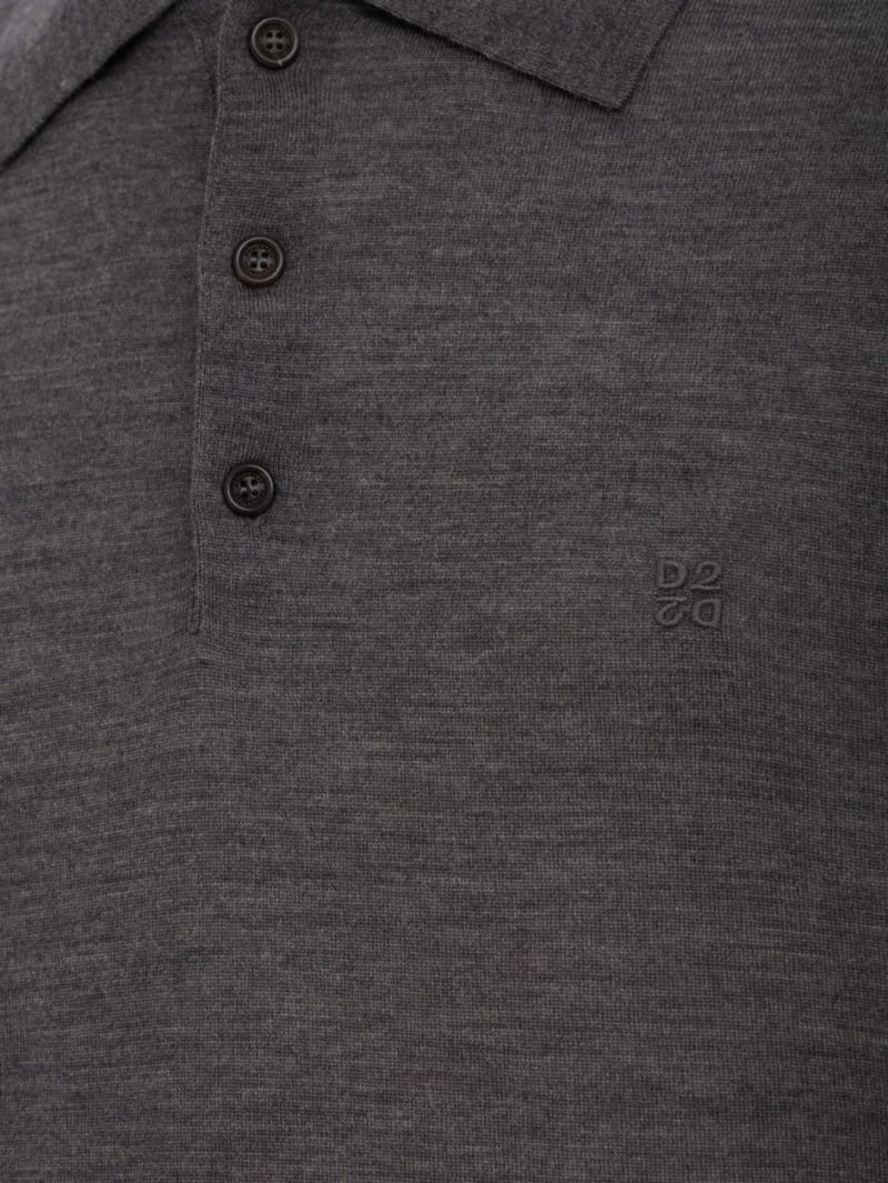Dsquared2: D2 Upside Down Long Sleeves Polo