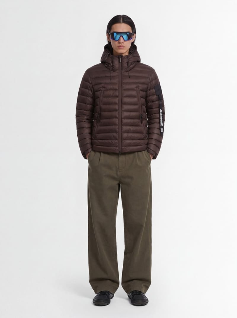 OUTHERE: Drift hooded nylon down jacket
