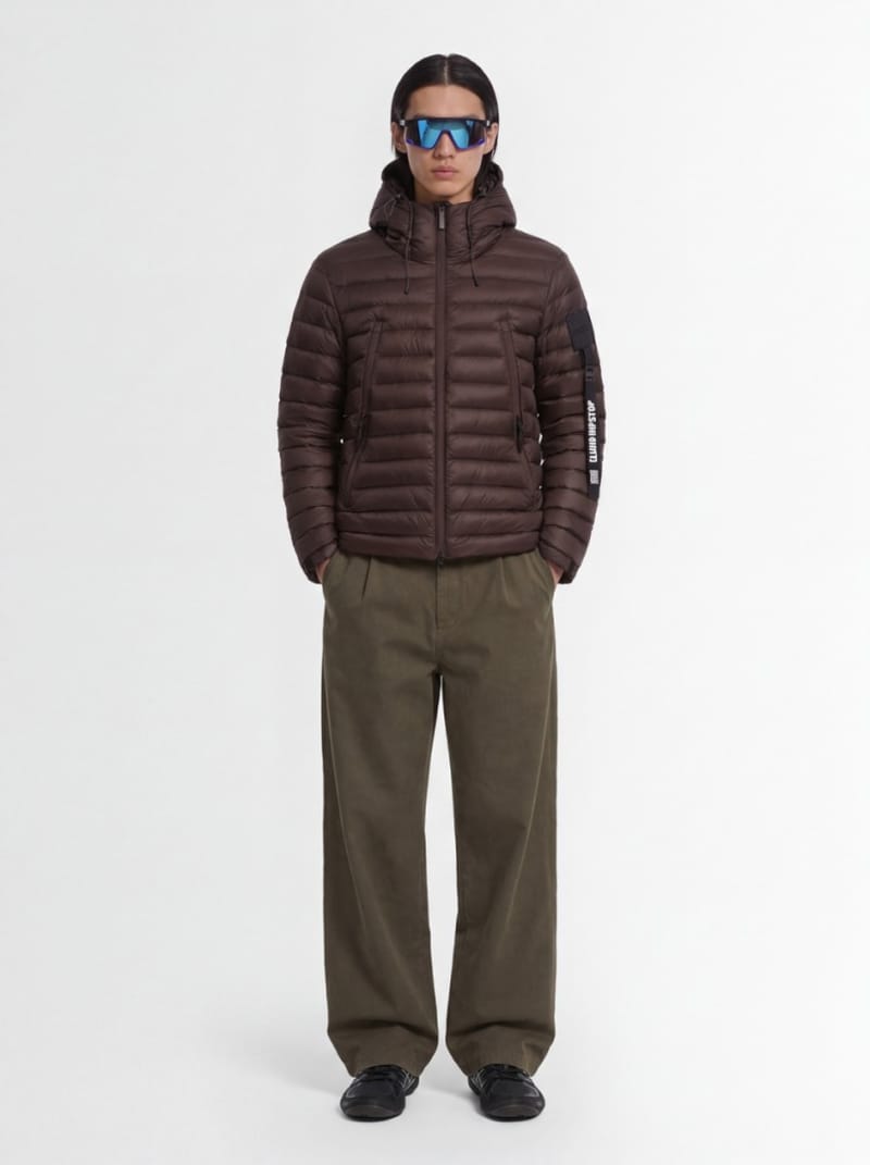OUTHERE - Drift hooded nylon down jacket