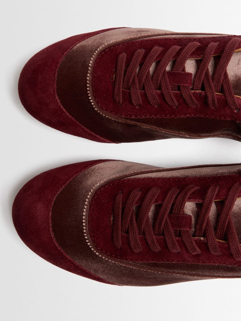 Jil Sander: Etage Cupro Velvet Sneakers