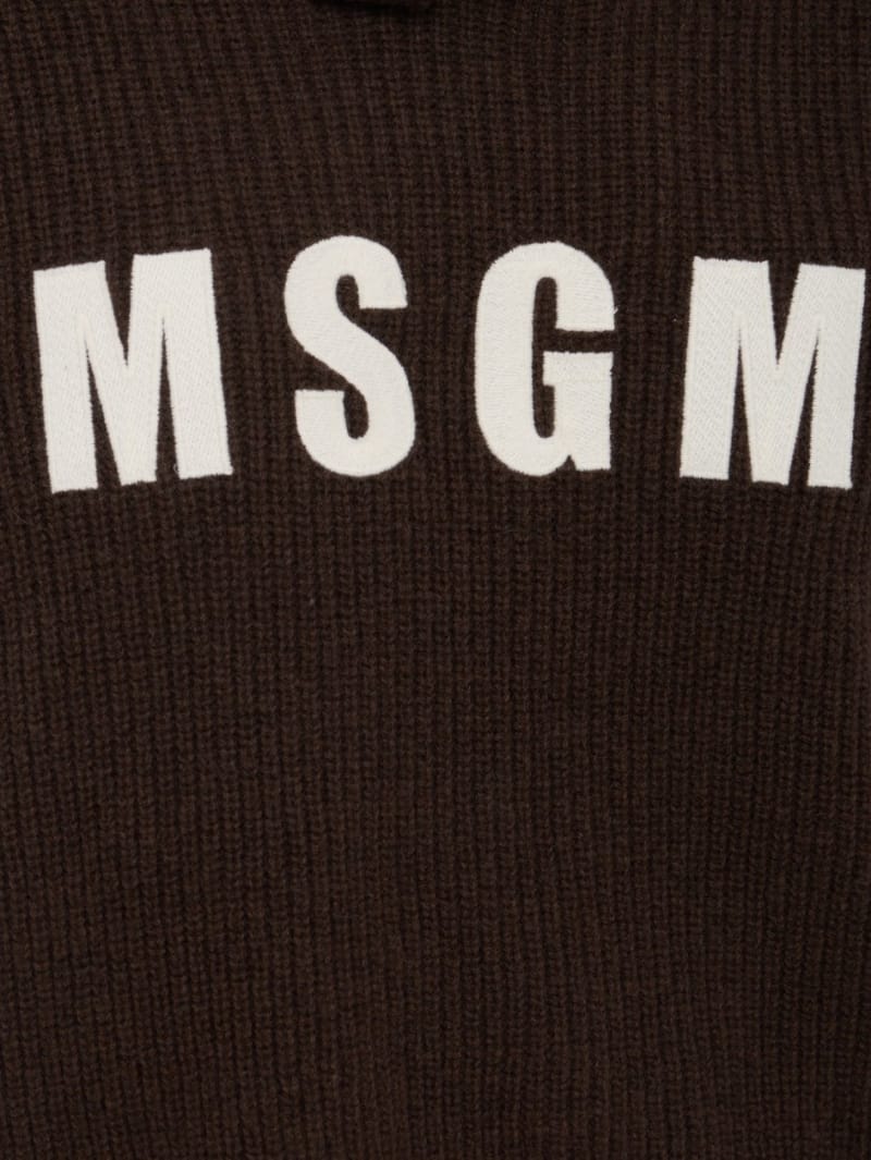 MSGM: Felpa con cappuccio a coste con logo