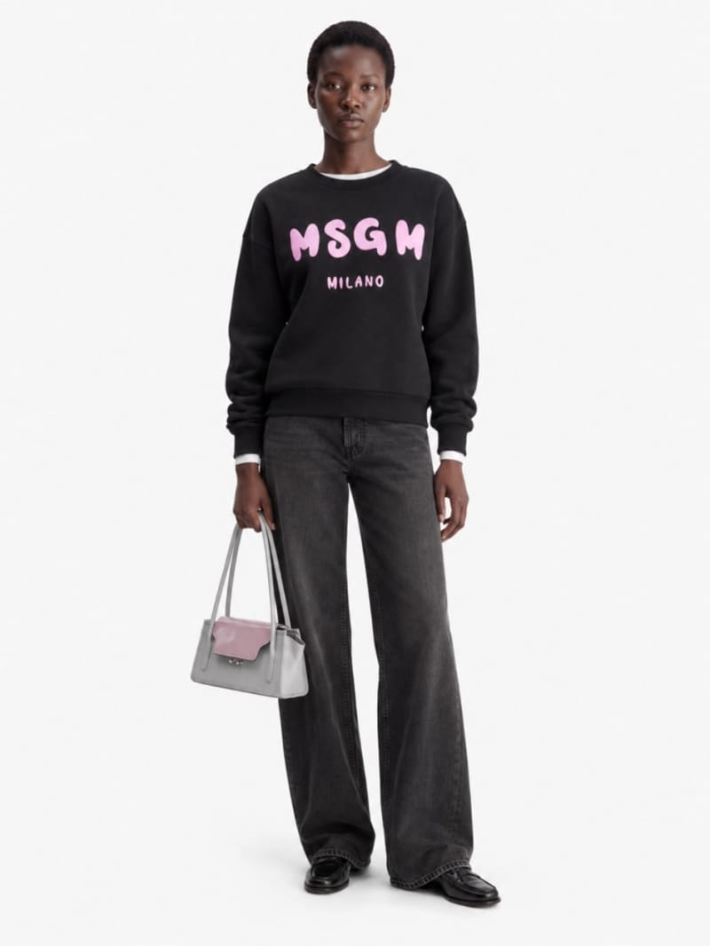 MSGM - Felpa con logo stampato