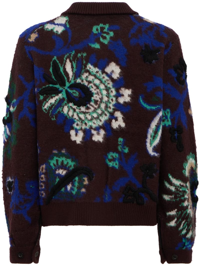 Sacai: Floral Jacquard Knit Blouson