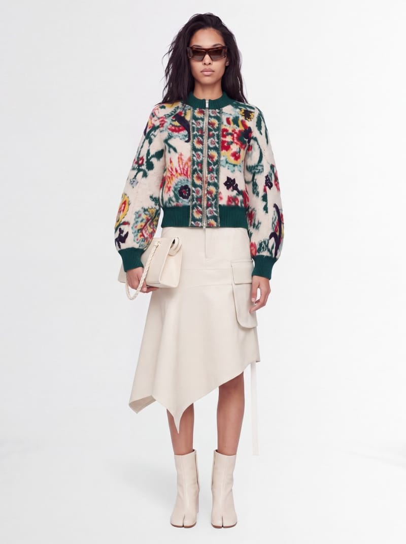 Sacai: Floral Jacquard Knit Blouson