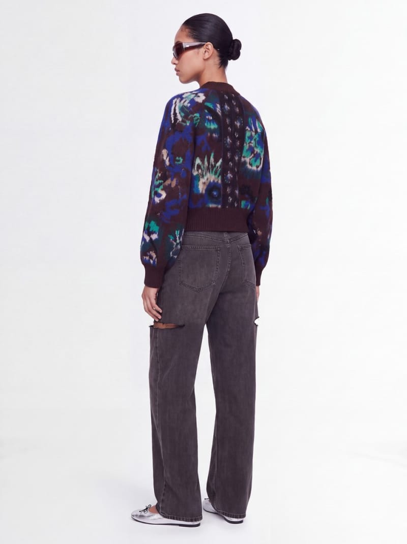 Sacai: Floral Jacquard Knit Blouson
