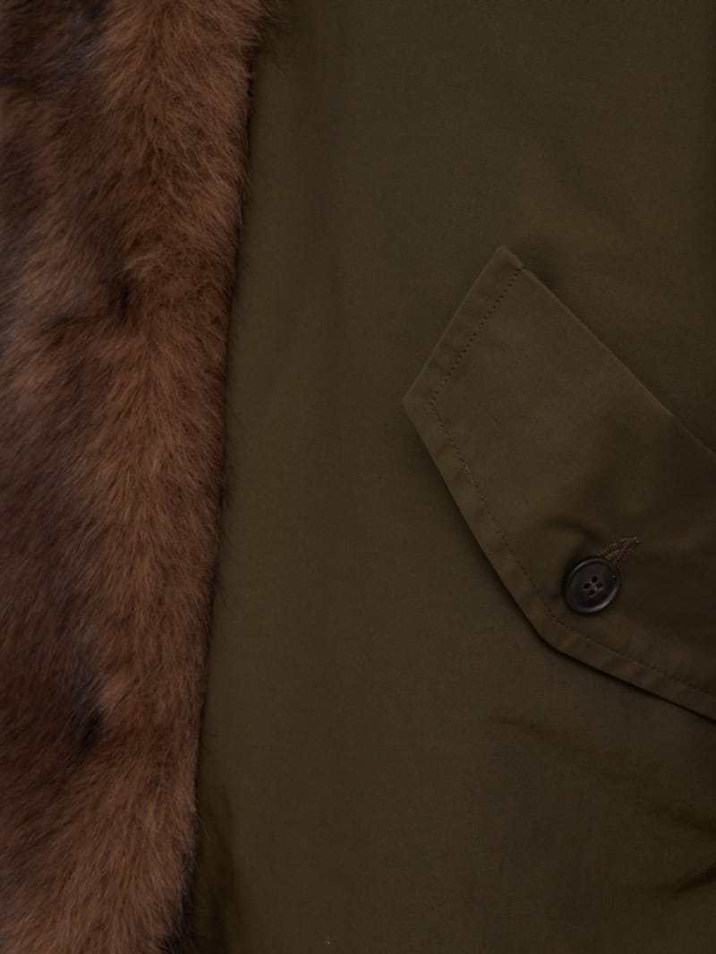 LA PISCINE: Fox fur padded jacket